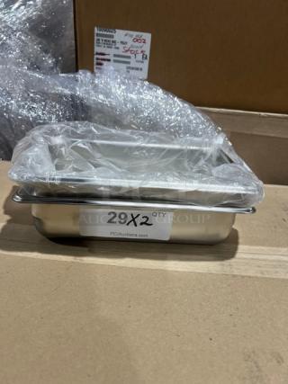 Vollrath SuperPan ¼-Size Stainless Steel Pan, Model 30422, 2.5" Deep, Anti-Jam Design, New Condition, 2X Quantity.