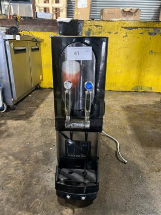 Bunn Nitron cold draft coffee dispenser, dual chrome taps for nitro and cold brew, model NITRONCTBASE, on legs.