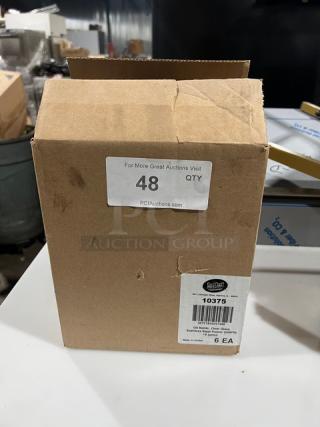 TableCraft Model 10375, new in box, clear glass 18 oz. oil & vinegar cruet with stainless steel pourer, label shows 6 units.