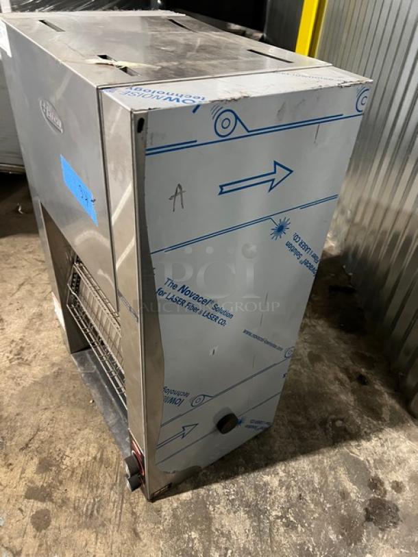 Hatco vertical toaster oven, Model TK135B, Toast King Edition, 240V, good condition with protective film.