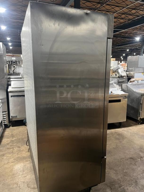Avantco stainless steel 2-door reach-in freezer model 178A49FHC, serial 067759920, 115V, 1 phase, on casters, in good condition.
