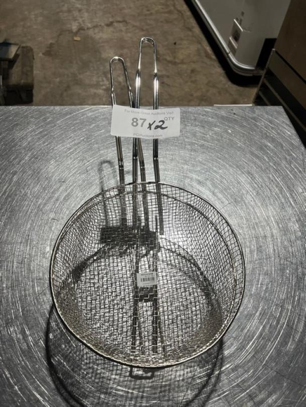 Brand new Winco culinary baskets, model FB10-M. Stainless steel mesh, durable handles. Includes original tags.