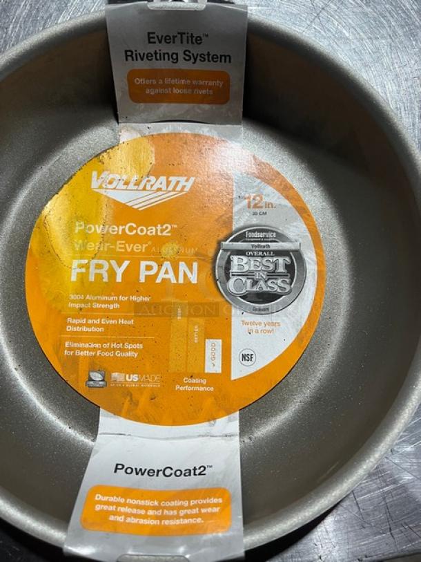 Vollrath PowerCoat2 Wear-Ever Fry Pan, 12-inch, 3004 aluminum, nonstick coating. Includes EverTite Riveting System warranty.