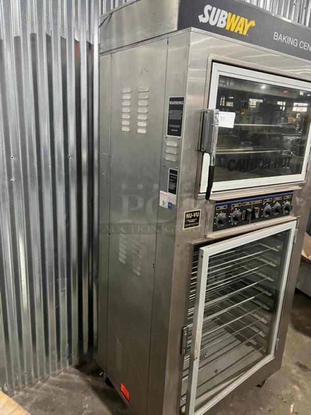Nuvu SUB123 Subway Edition Baking Station, 208V 3 Phase convection oven with proofer combo, on casters. Serial 383592000205.
