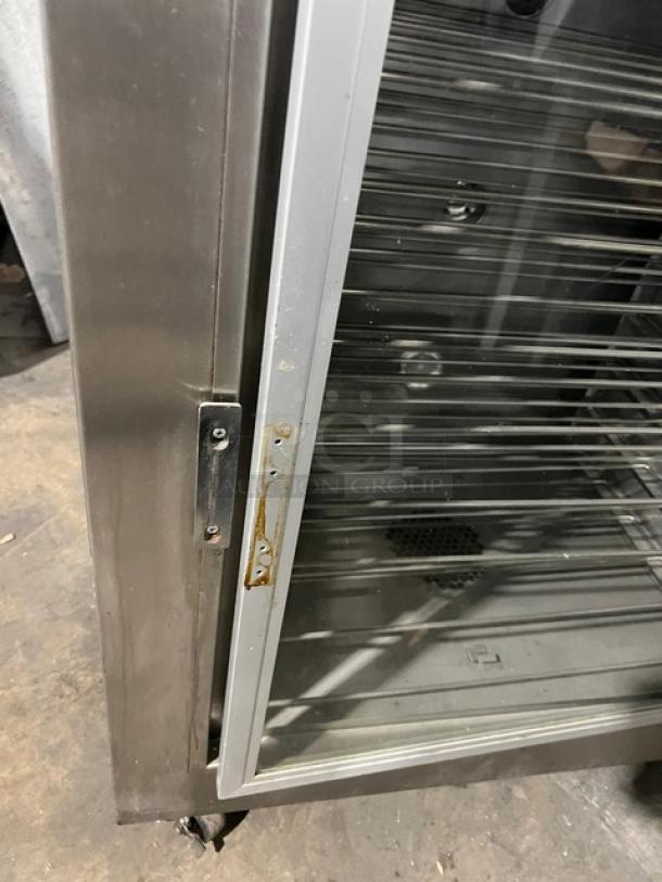 Nuvu Model SUB123 convection oven with proofer combo, stainless steel, on casters. Serial 383592000205. 208V, 3 phase.