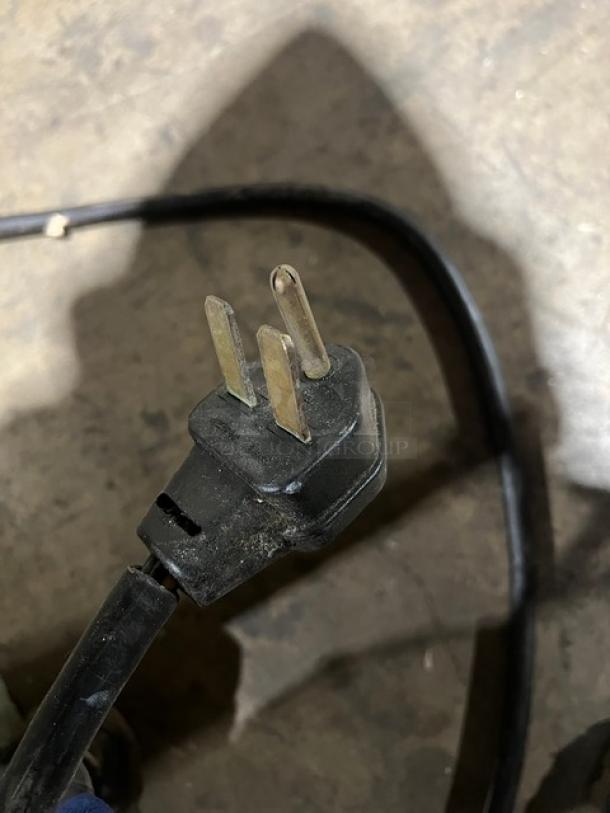 TurboChef NGC commercial oven power plug, 208-240V, condition visible with slight wear, black, three-prong design.