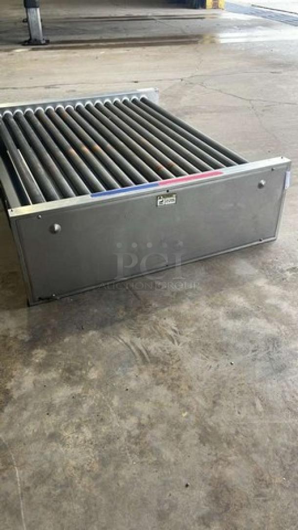 APW Wyott HRS-755T stainless steel hot dog roller grill, model HRS750622A0146, in good condition, 208/240V 1 phase.