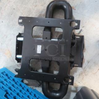 Chief A/V mount, black, max 200lb capacity, sturdy design. Minor wear visible. Label indicates Chief branding and specifications.