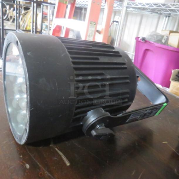 Chauvet Slim Par Pro QZ12 LED Wash Light, black, durable metal housing, condition appears used.