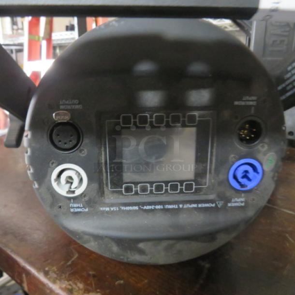 One Phillips Showline SL PAR 150 Zoom Stage Light, black, digital display, control inputs, gently used condition.