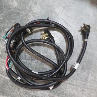 NEW Cord 3XBID, black, multiple wires, three-prong plug, tags indicate model, unused condition.