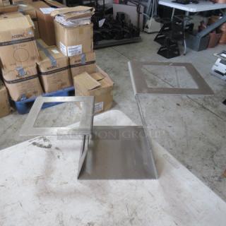 Stainless steel Rosetto Swan Riser Frame, model SM356, measuring 22x8x12 inches, in good condition.