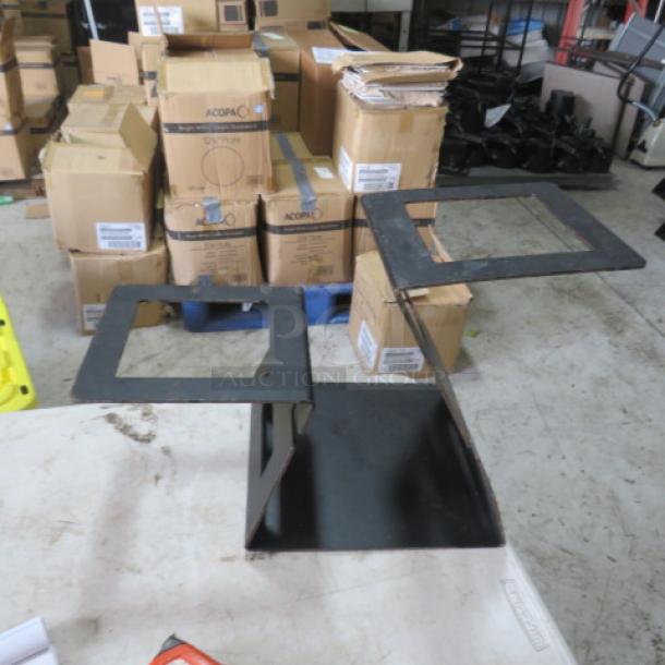 Rosetto Black Metal Swan Riser Frame, Model SM340, dimensions 22x8x12 inches, industrial design.