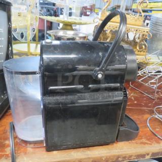 Delonghi Nespresso EN80-B coffee machine, black, used condition, visible water tank, 120 Volt, model #EN80.B.