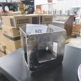 Rosetto Stainless Steel Buffet Warmer, 5.5x5, in good condition. Marked "Rosetto." Auction tag showing "329."