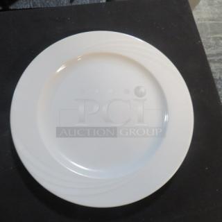 10.5-inch Schonwald plate, model 6205, features subtle embossed lines, excellent condition, ideal for collectors.