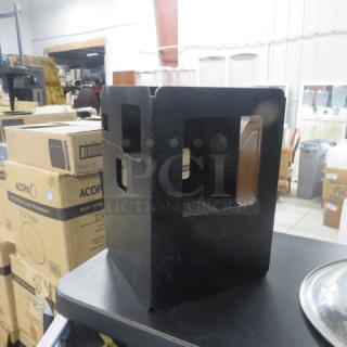 Rosetto Black Metal Buffet Warmer, 7x10 inches. Modern design, excellent condition, square cutouts for ventilation.