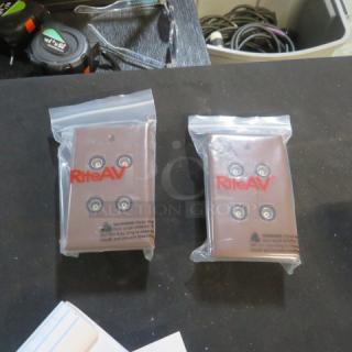 NEW Rite AV Wall Plate, dual pack. Features RCA connectors, sealed packaging, mint condition.