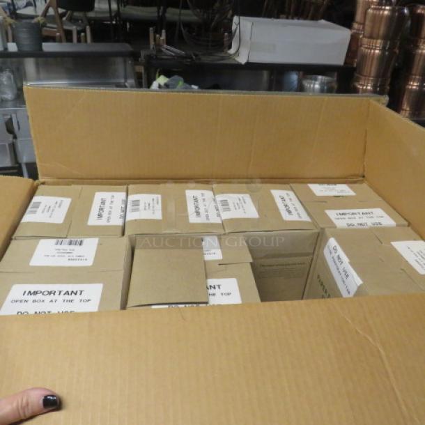 875ct paper drink straws in cardboard packaging. Boxes labeled "IMPORTANT OPEN BOX AT THE TOP." New condition.