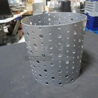 Front Of The House round buffet display riser, perforated metal design, 8.5x8 inches, excellent condition.