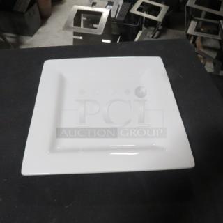 New 11-inch World square plate, model SL-10, pristine white porcelain.