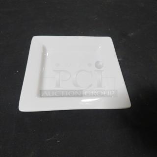 New World 6-Inch Square Plate, Model SL-6, pristine condition, white ceramic, ideal for modern table settings.