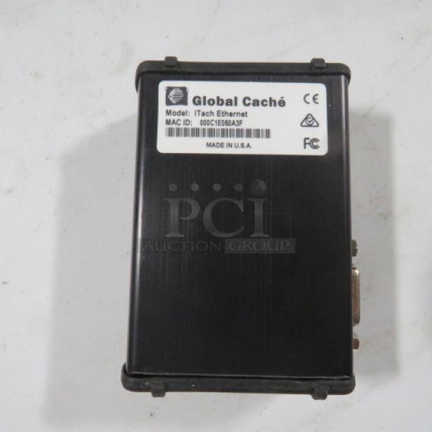 Itech Global Cache Ethernet Converter, black, Model: iTach Ethernet, MAC ID: 000C1E60A3F8, made in USA, $146.00, new condition.