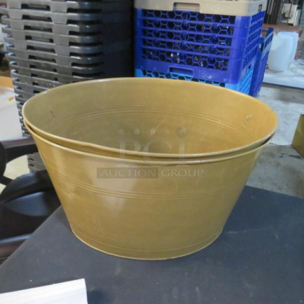 Copper color beverage holder, 17.5x13.5x10 inches, durable metal construction, ideal for entertaining or decorative use.