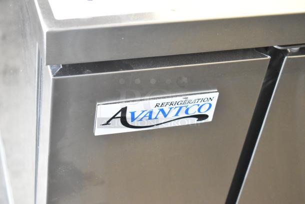 Brand new Avantco 178UDD60HCS stainless steel kegerator, scratch and dent, with double tap, 1/2 keg capacity, 115V.
