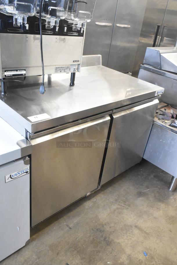 Brand new 2025 Avantco 178ZWT48FHC 2-door undercounter worktop freezer, front breathing, 115V, 1 phase, minor scratches.