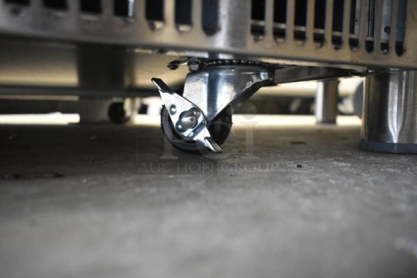 Brand new Avantco 178ZWT48FHC freezer caster wheel, highlighting mobility feature. Undercounter, commercial use. 115 volts, 1 phase.