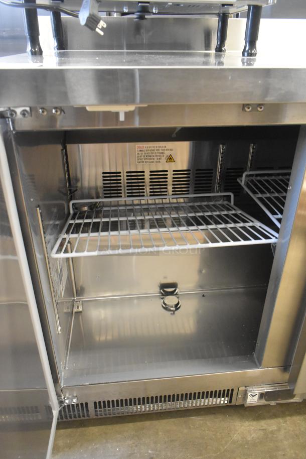 Brand new Avantco 178ZWT48FHC commercial freezer with two doors, front breathing design. Has some scratches; 115V, 1 Phase.