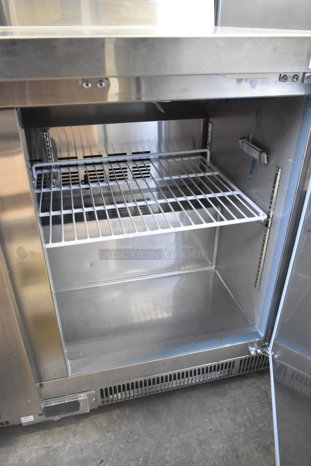 Brand new 2025 Avantco 178ZWT48FHC commercial worktop freezer, 2-door undercounter, front breathing, 115V, minor scratches.