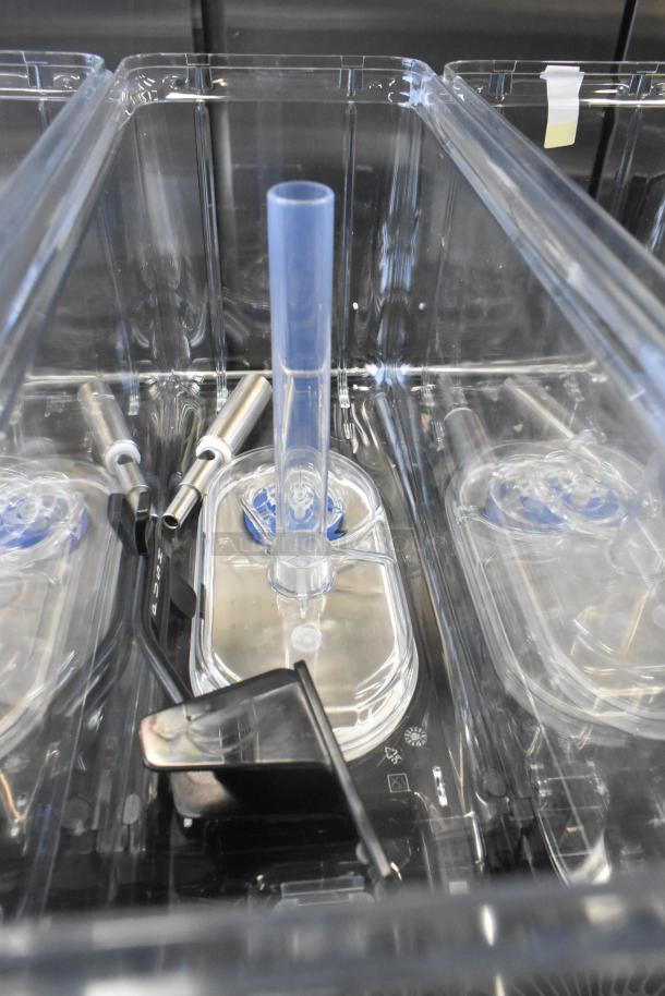 BRAND NEW Vollrath VBBD3-37-F triple 3.17-gallon refrigerated beverage dispenser, scratch and dent condition.