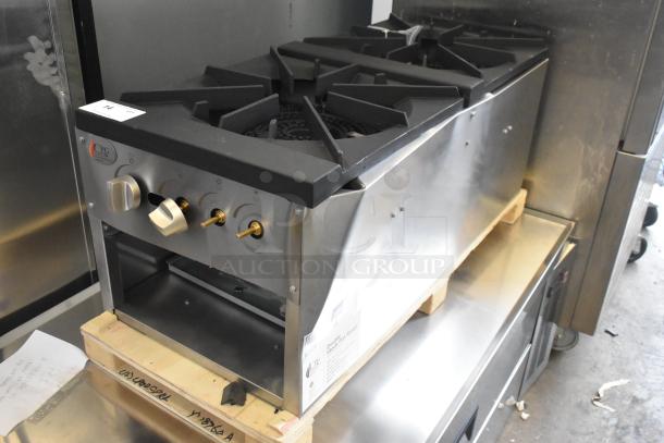 Brand new Cooking Performance Group CPG-DSPR-L Liquid Propane Stock Pot Range, 160,000 BTU, scratch and dent model.