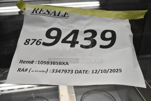 Brand new 2025 Advance Tabco B3-120-B-SB hot food table, open well, 120V, 1 phase. Item# 109B3BSBXA, minor scratches.
