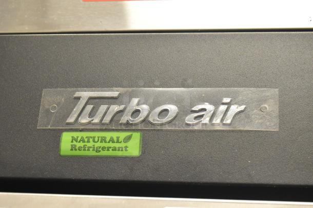Turbo Air M3R47-2-N cooler label with "Natural Refrigerant" sticker.