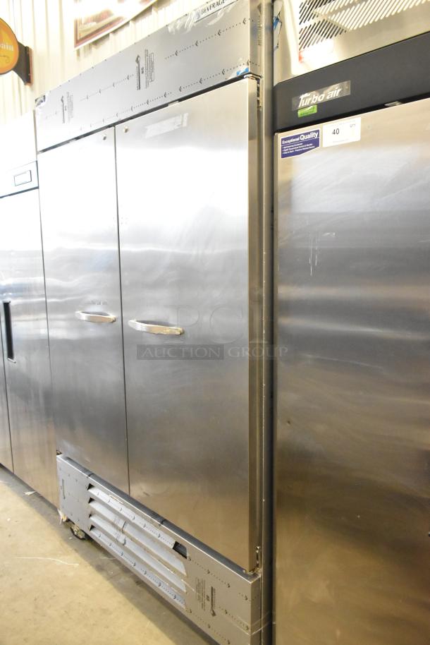 Beverage Air HBF49-1 commercial 2-door reach-in freezer on casters, stainless steel, 115V, 1 phase, excellent condition.