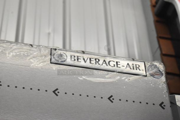 Beverage Air HBF49-1 commercial 2-door reach-in freezer, on casters, 115 volts, 1 phase, visible brand label.