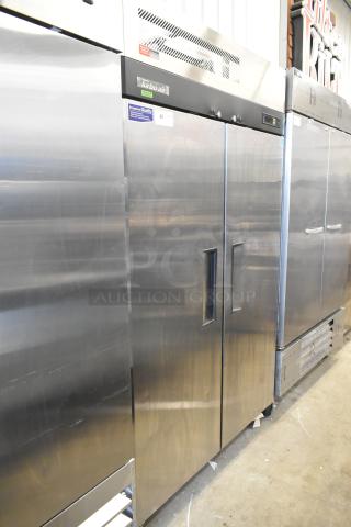 Turbo Air M3F47-2-N 2 Door Reach-In Freezer, stainless steel, commercial casters, 115V, 1 phase, excellent condition.