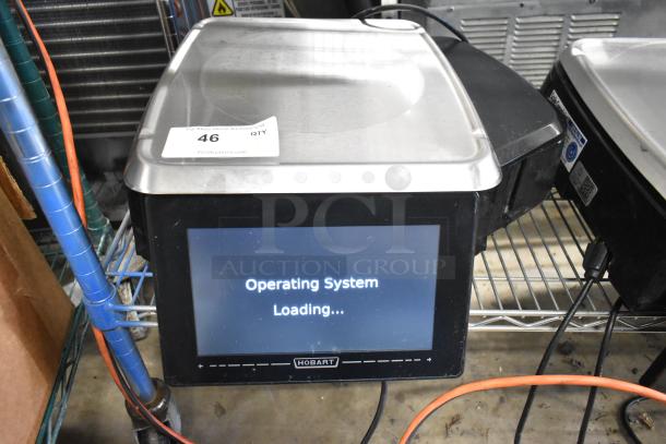 Hobart HTi-7LH4W Metal Commercial Food Scale, touchscreen display, tested, working, 120/208-240V, 1 Phase, tag showing.