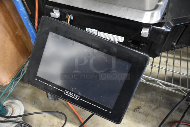 2023 Hobart HTi-7LH4W metal countertop food portioning scale, tested and working; touchscreen display shown.