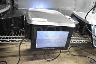 Hobart metal commercial countertop food portioning scale, tested and working, right button broken, 120/208-240 volts, 1 phase.