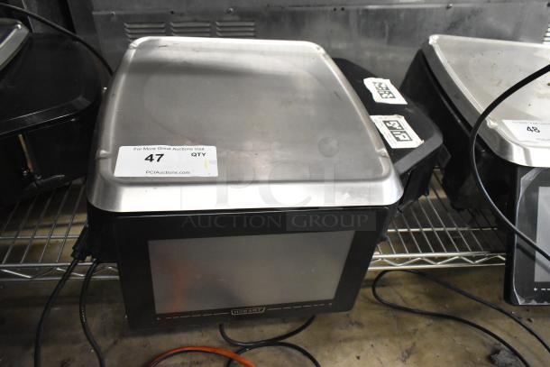 Hobart metal commercial countertop food portioning scale, tested, working, right button broken. 120/208-240V, 1 phase.