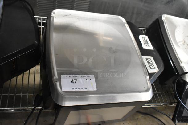 Hobart metal commercial countertop food portioning scale, tested working, right button broken, 120/208-240V, 1 phase.