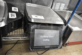 2024 Hobart HTi-7LH4W metal commercial countertop food portioning scale. Tested, working, features stainless steel surface.