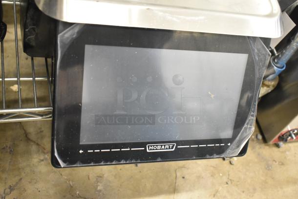 2024 Hobart HTi-7LH4W metal countertop food portioning scale, touchscreen display, tested and working, Hobart logo visible.