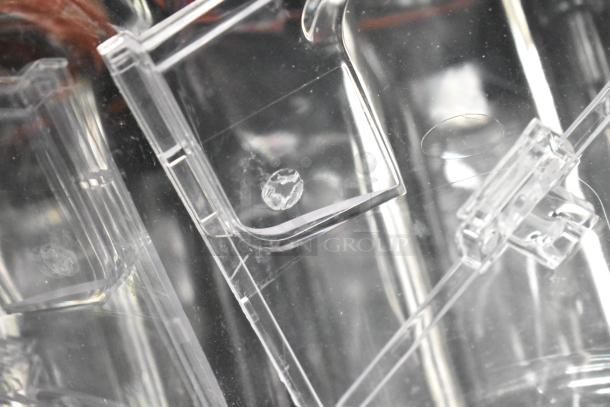 Brand new Narvon 378RBD5G3 Triple 5-Gallon Refrigerated Beverage Dispenser with slight scratch on clear surface. 115V, 1 Phase.