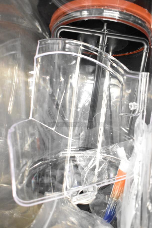 Brand new Narvon 378RBD5G3 beverage dispenser, triple 5-gallon bowls, refrigerated, 115V, 1 phase, minor scratches, wrapped.