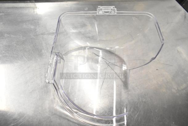 Clear plastic component for Narvon 378RBD5G3 beverage dispenser, showing minor scratches. Essential for 5-gallon bowl setup.